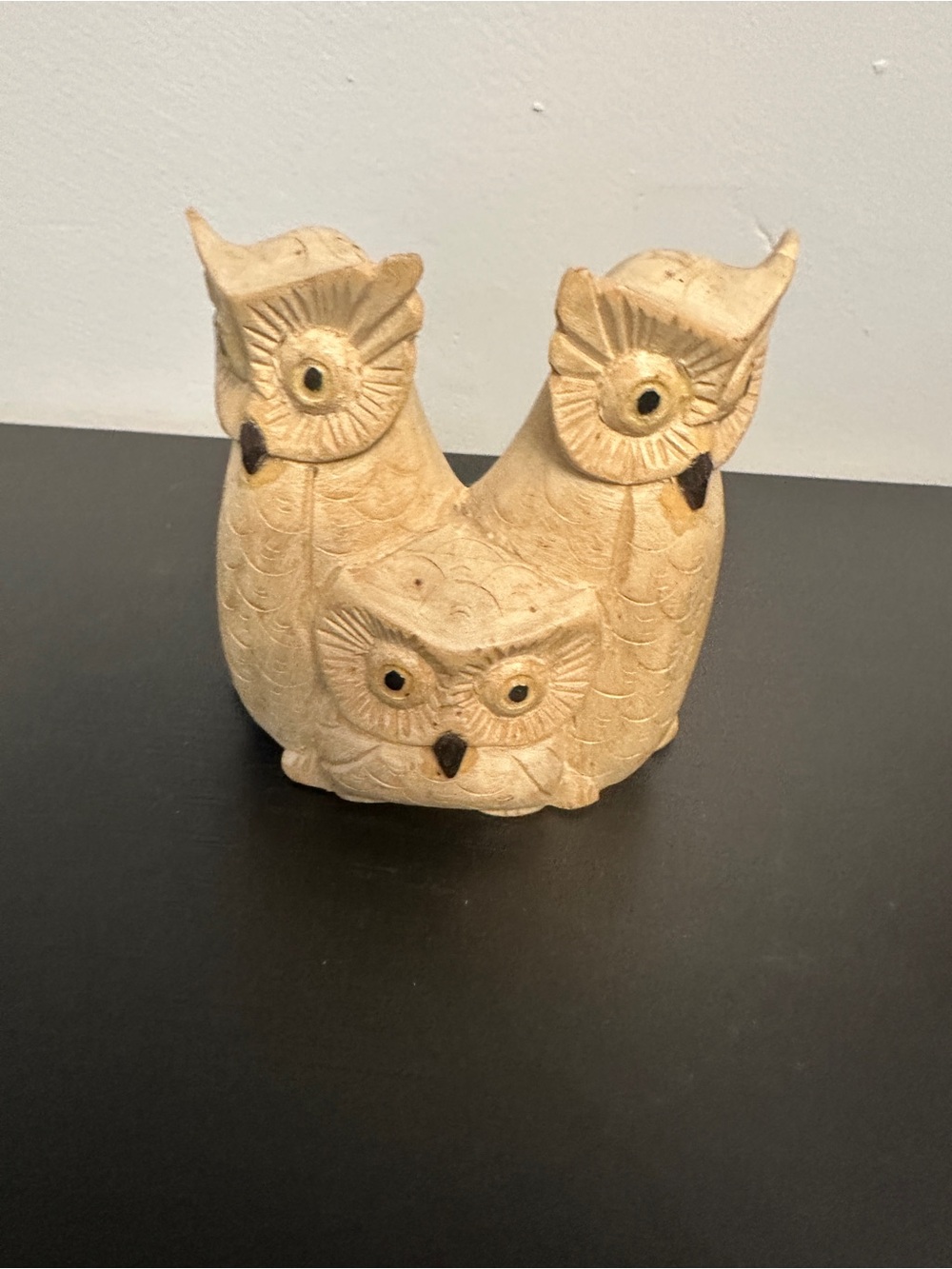 Hand Carved Wooden Owl Family Figurine – 3 Owls Rustic Decor - Picture 7 of 10